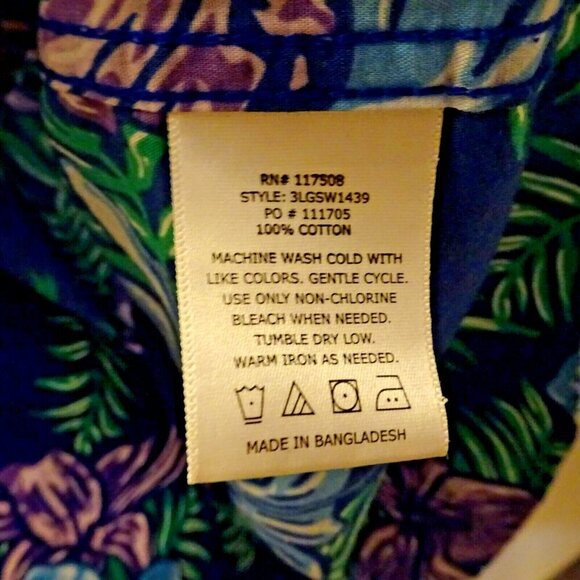 Pre-Loved Levi's XL Men's 100% Cotton Casual Button Down Denim Tropical Shirt - Picture 5 of 7